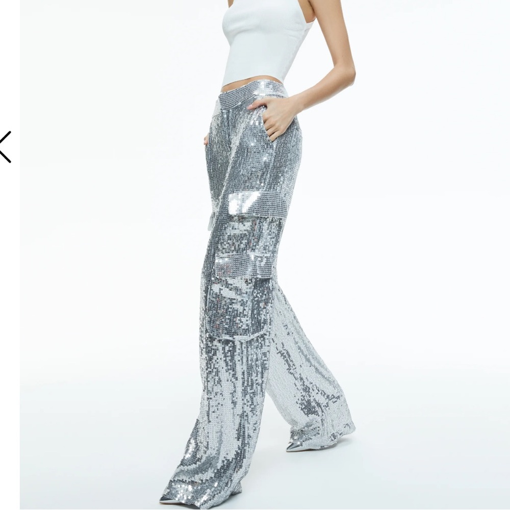 Alice and Olivia Hayes sequin cargo pants